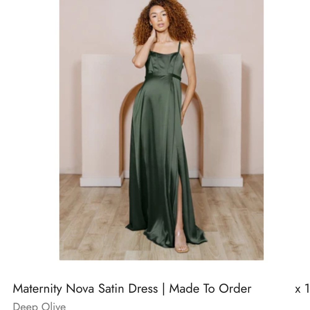 Revelry Maternity Bridesmaid Dress- Olive Green